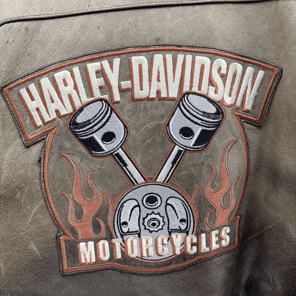 Harley-Davidson Motorcycles Distressed Vintage Leather Riding Jacket Mens‎ 3XL